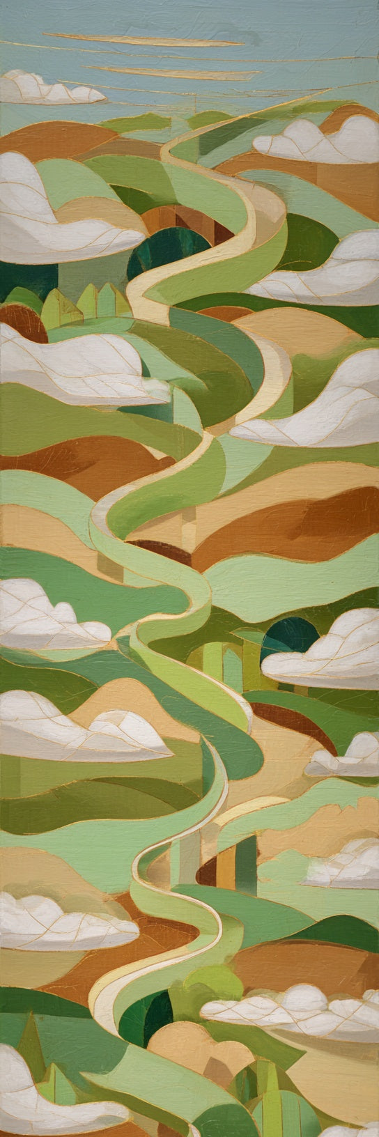Abstract Winding Hills Landscape Canvas Print