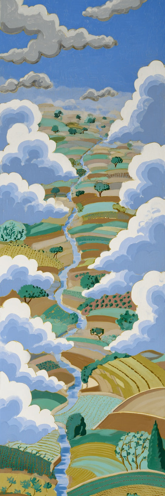 Winding River Terraced Hills Canvas Print