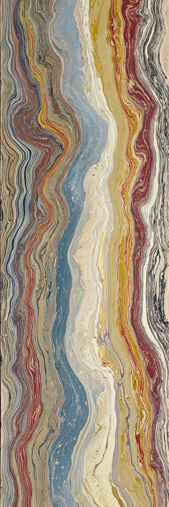 Blue Gold Fluid Marble Canvas Print
