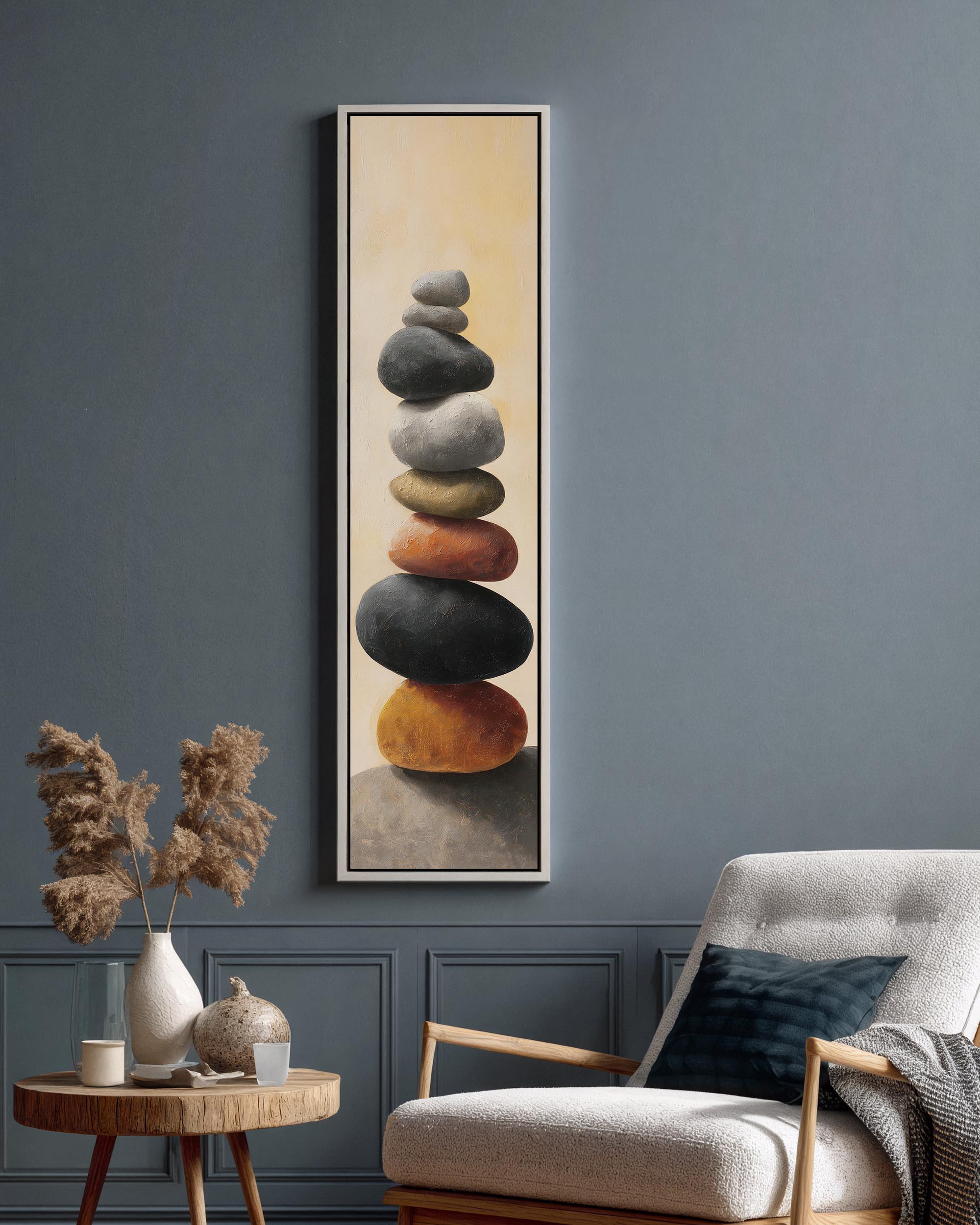 Zen Stacked Stones Vertical Canvas Print