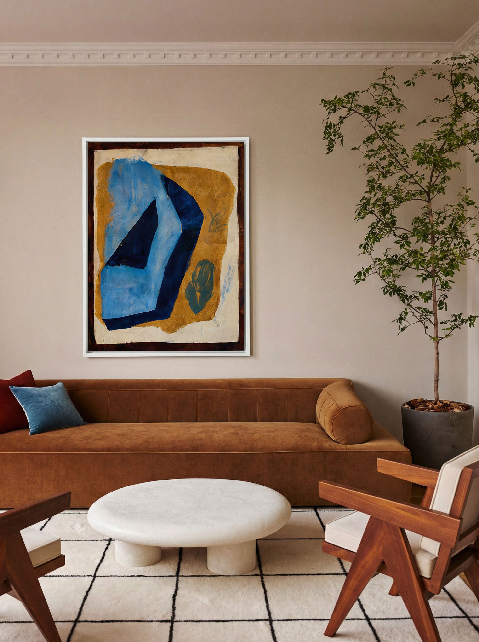 Impressions sur toile « Block Studies Teal & Ochre »