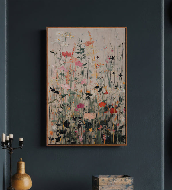 Wild Meadow Bloom - Abstract Wildflower Canvas Art
