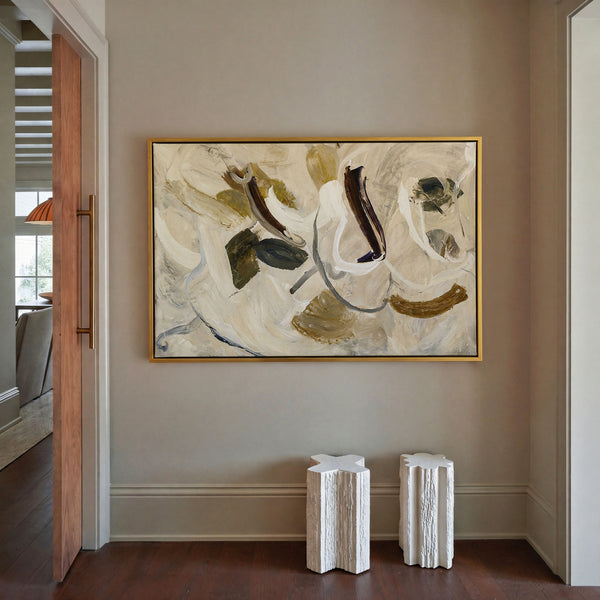 Drift Marks Abstract Canvas Art Print