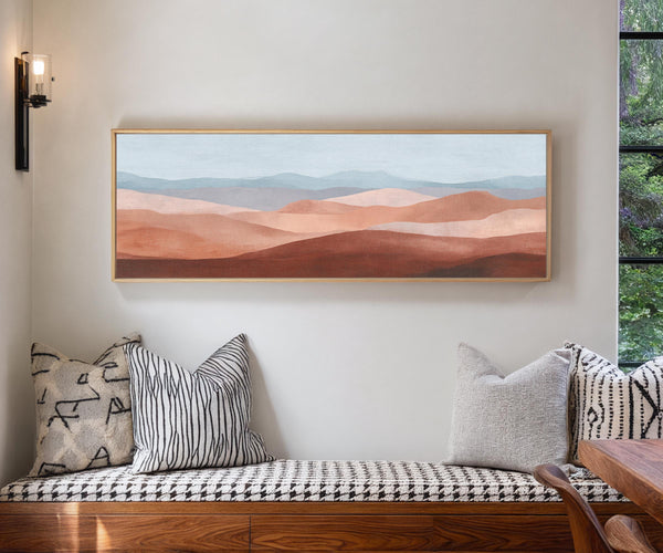 Terracotta Horizons – Leinwandbild mit Wüstenlandschaft