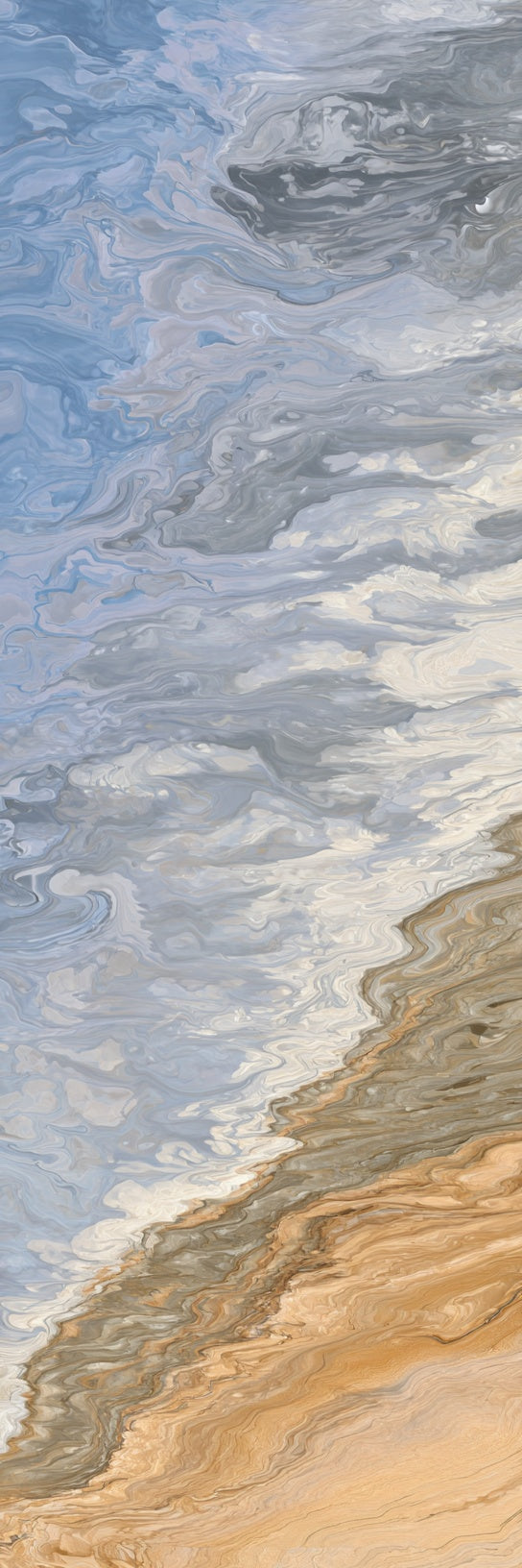 Blue Coastal Abstract Waves Canvas Print