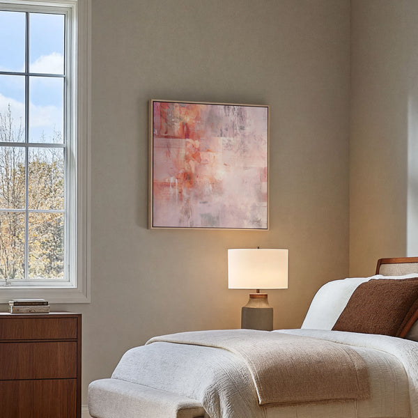 Abstrakte Wandkunst in Blush Pink