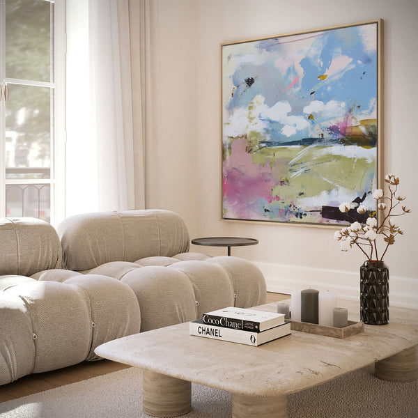 Estampe abstraite Horizon onirique