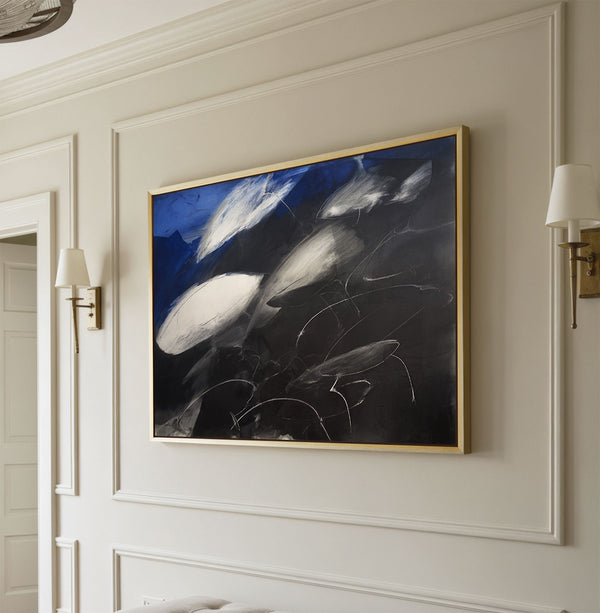 Impression abstraite de Giclée de dauphin - Abyss &amp; Ascent