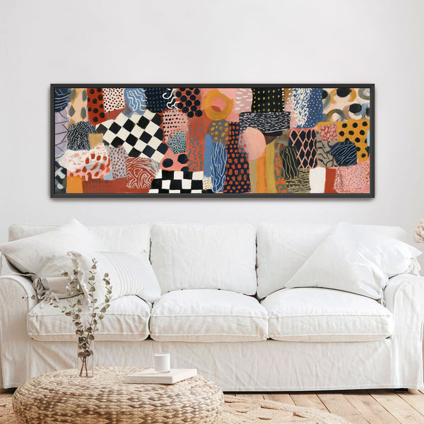 Patchwork Dreams – Farbenfroher, abstrakter Mustercollage-Druck