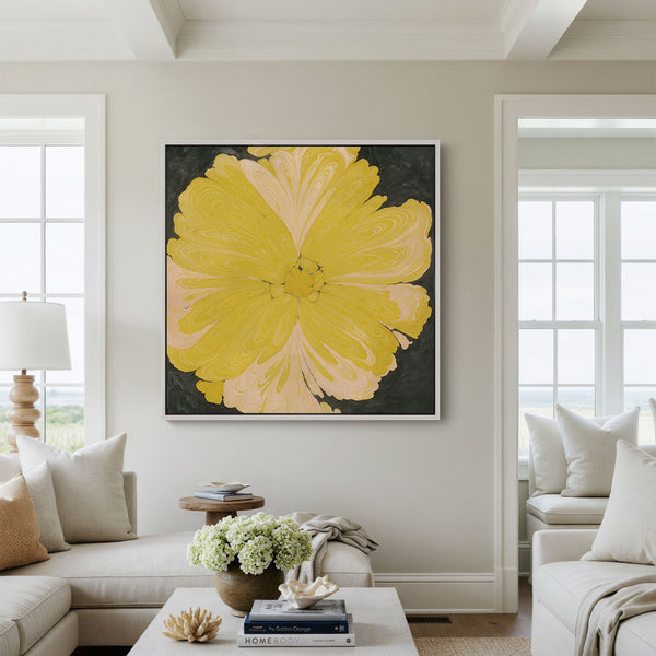 Abstract Yellow Flower Art Print