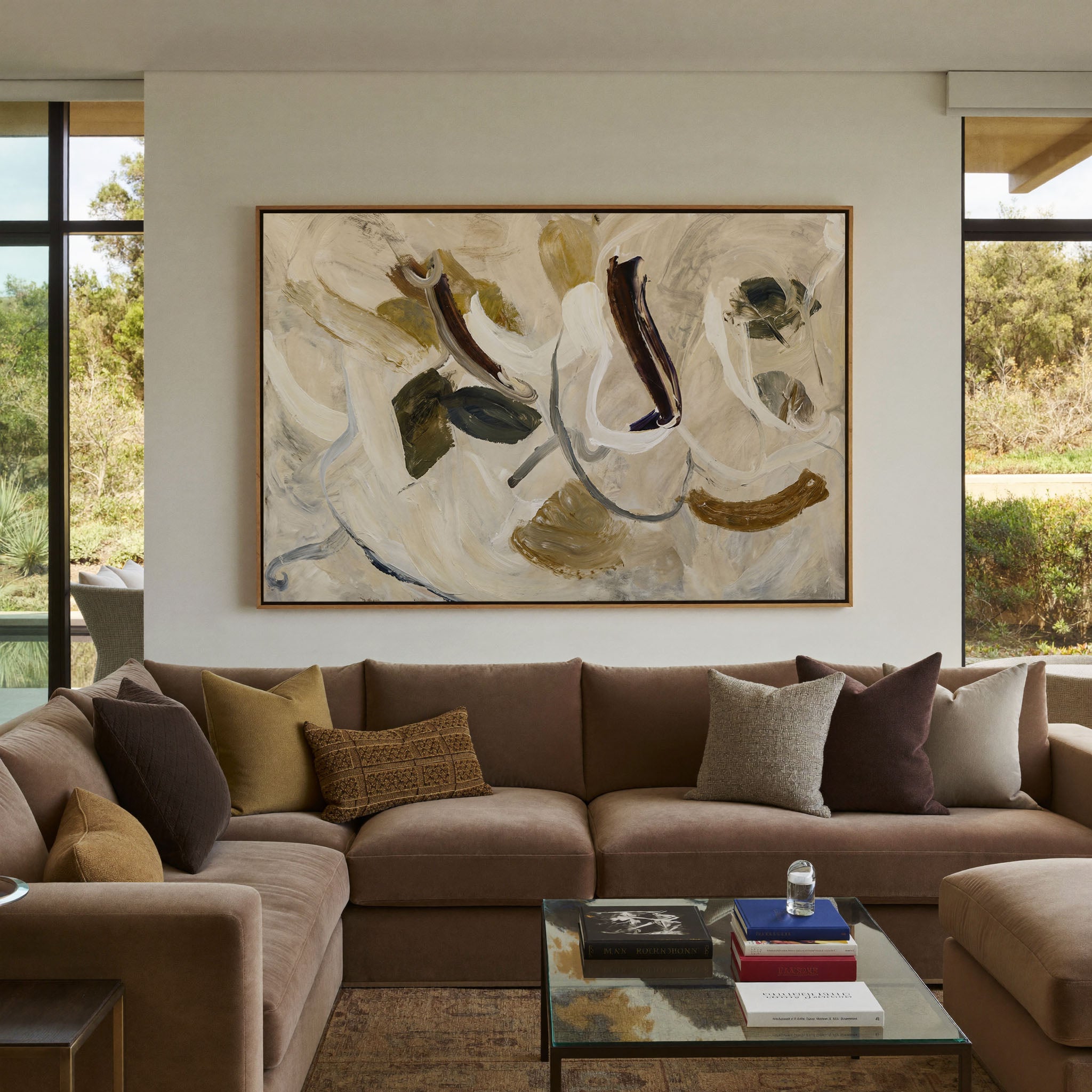 Drift Marks Abstract Canvas Art Print