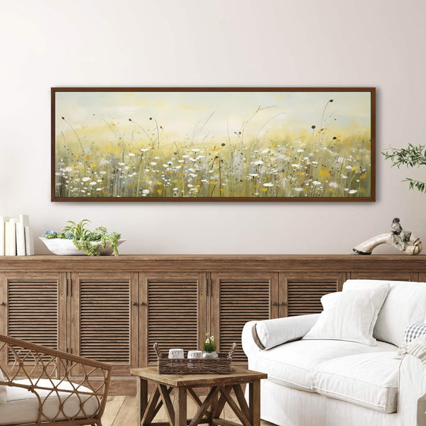 Goldene Blüten-Leinwandbild