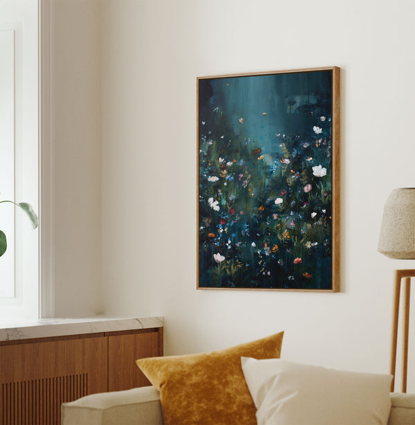 The Midnight Bloom Abstract Floral Print