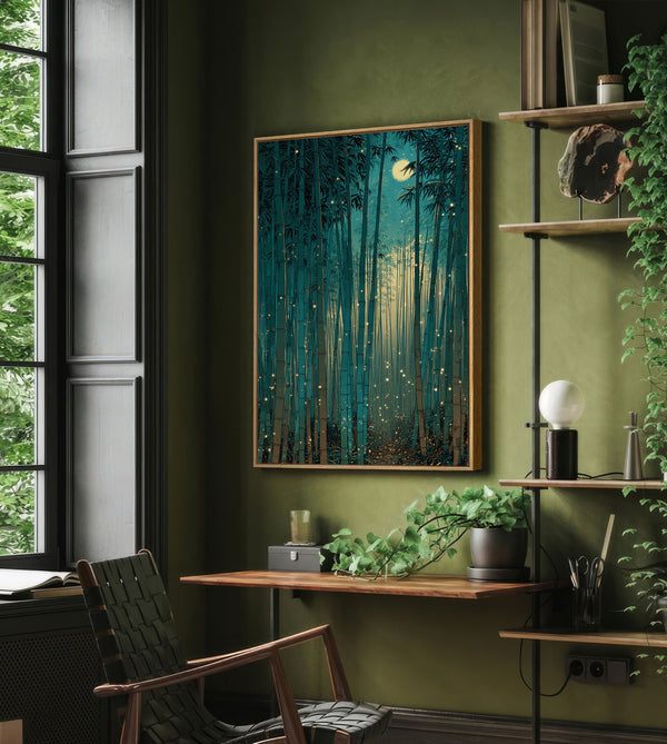 Kunstdruck „Der leuchtende Bambuswald“