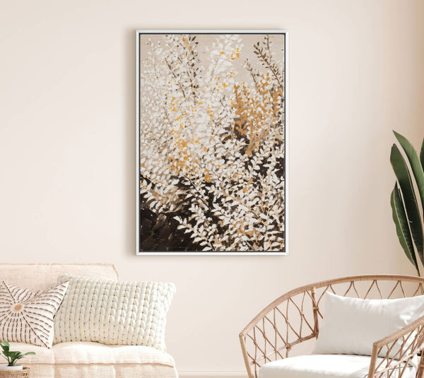 Botanische Leinwand-Wandkunst „Goldene Wiese“