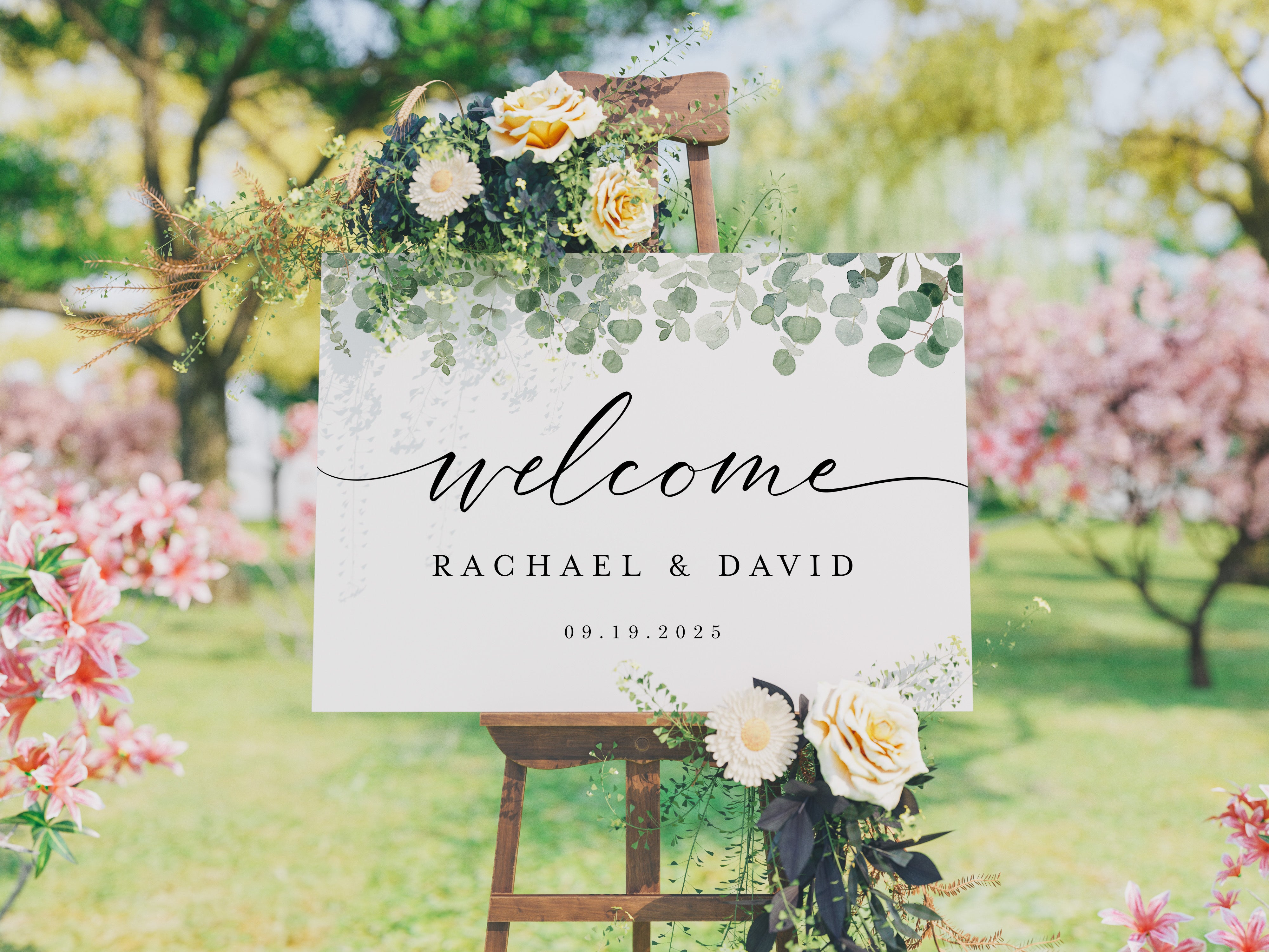 Eucalyptus Wedding Welcome Sign D8