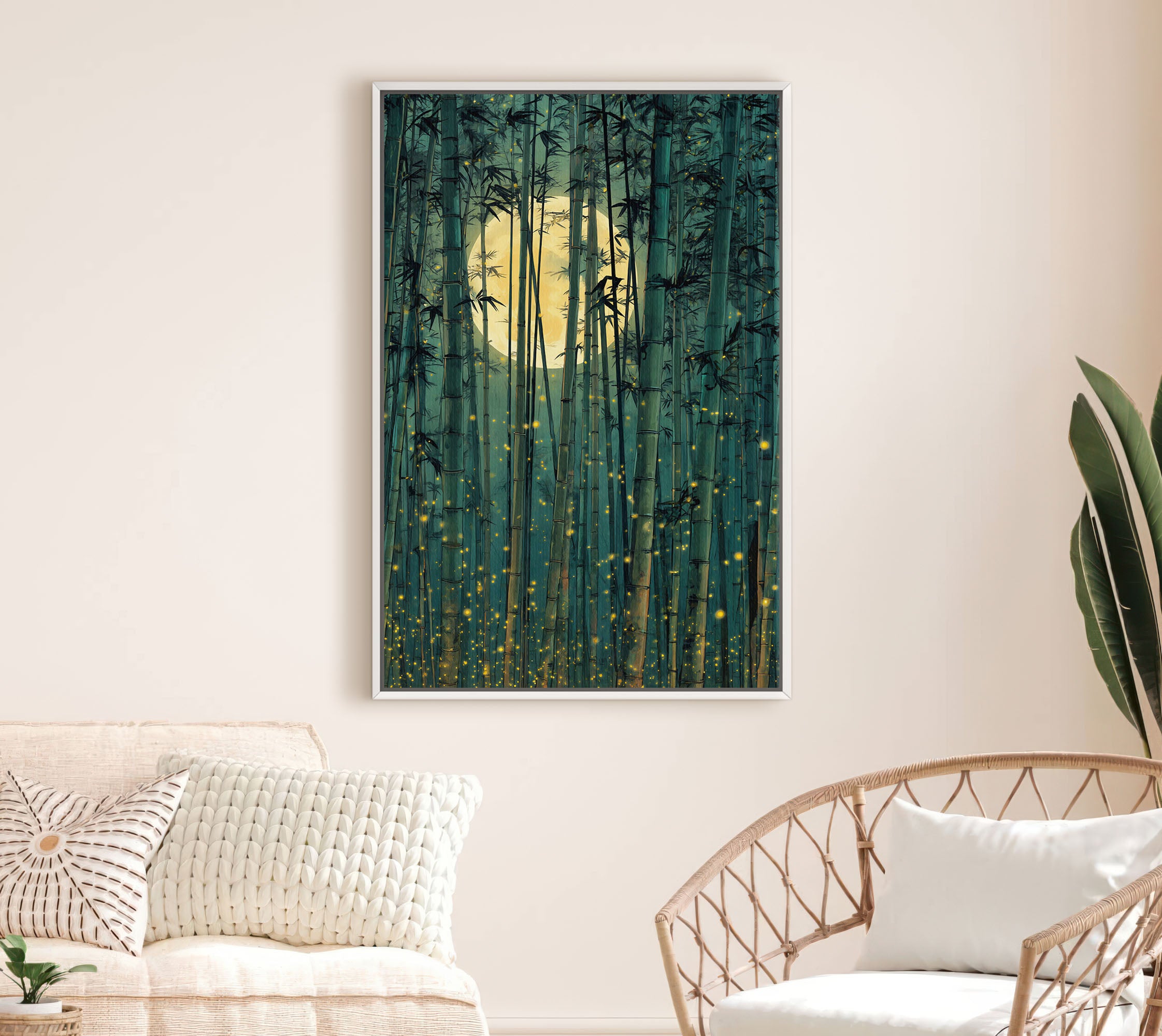 The Moonlit Bamboo Grove Art Print