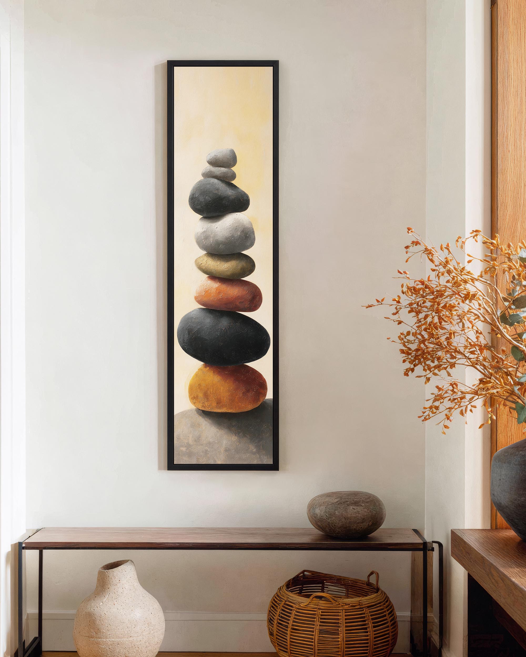 Zen Stacked Stones Vertical Canvas Print