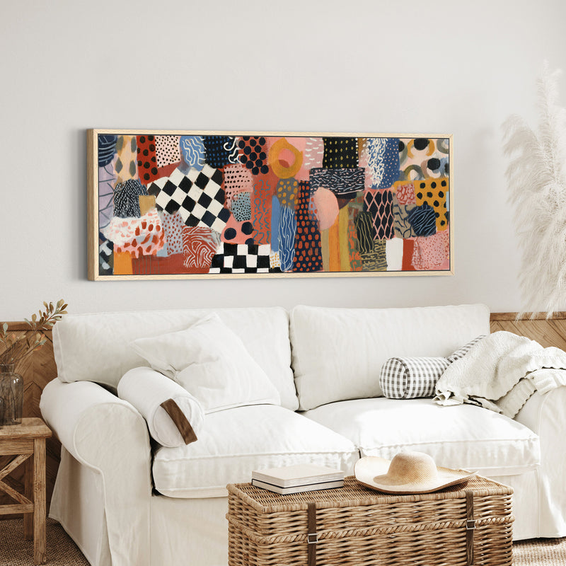 Patchwork Dreams - Colorful Abstract Pattern Collage Print