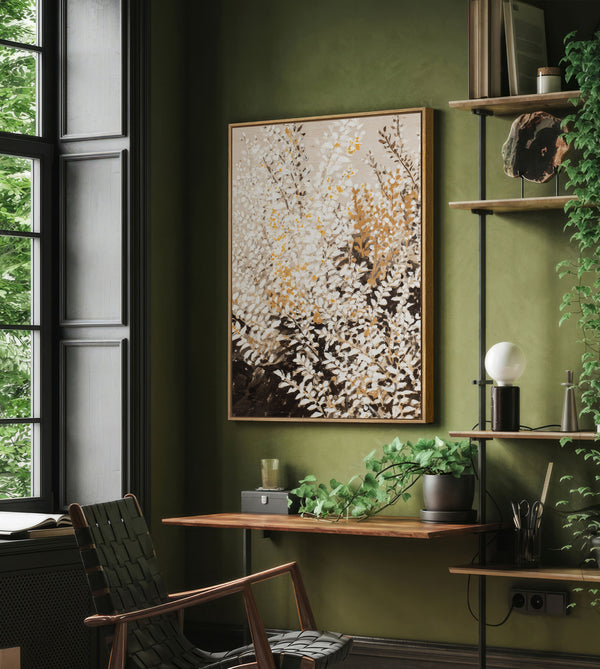 Botanische Leinwand-Wandkunst „Goldene Wiese“