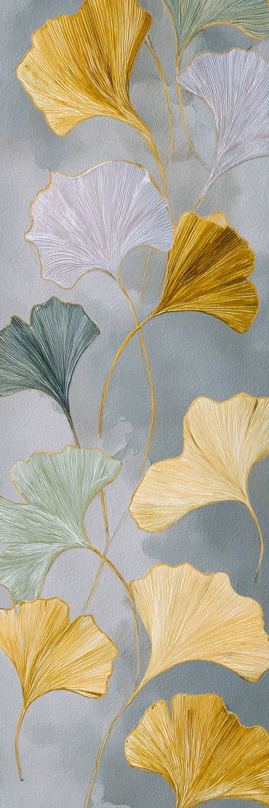 Yellow Ginkgo Botanical Leaf Canvas Print