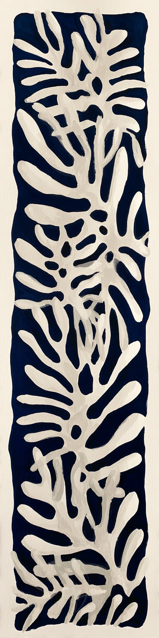 Blue Abstract Botanical Shapes Canvas Print