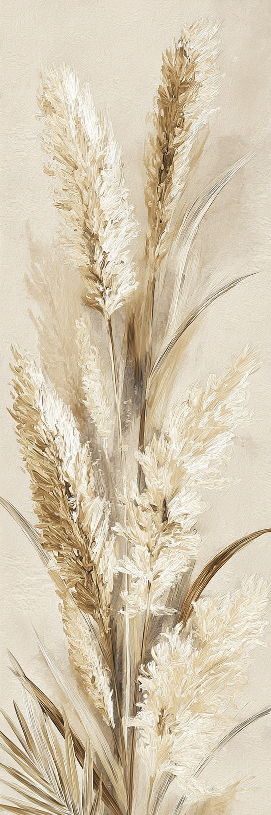 Neutral Pampas Grass Botanical Canvas Print