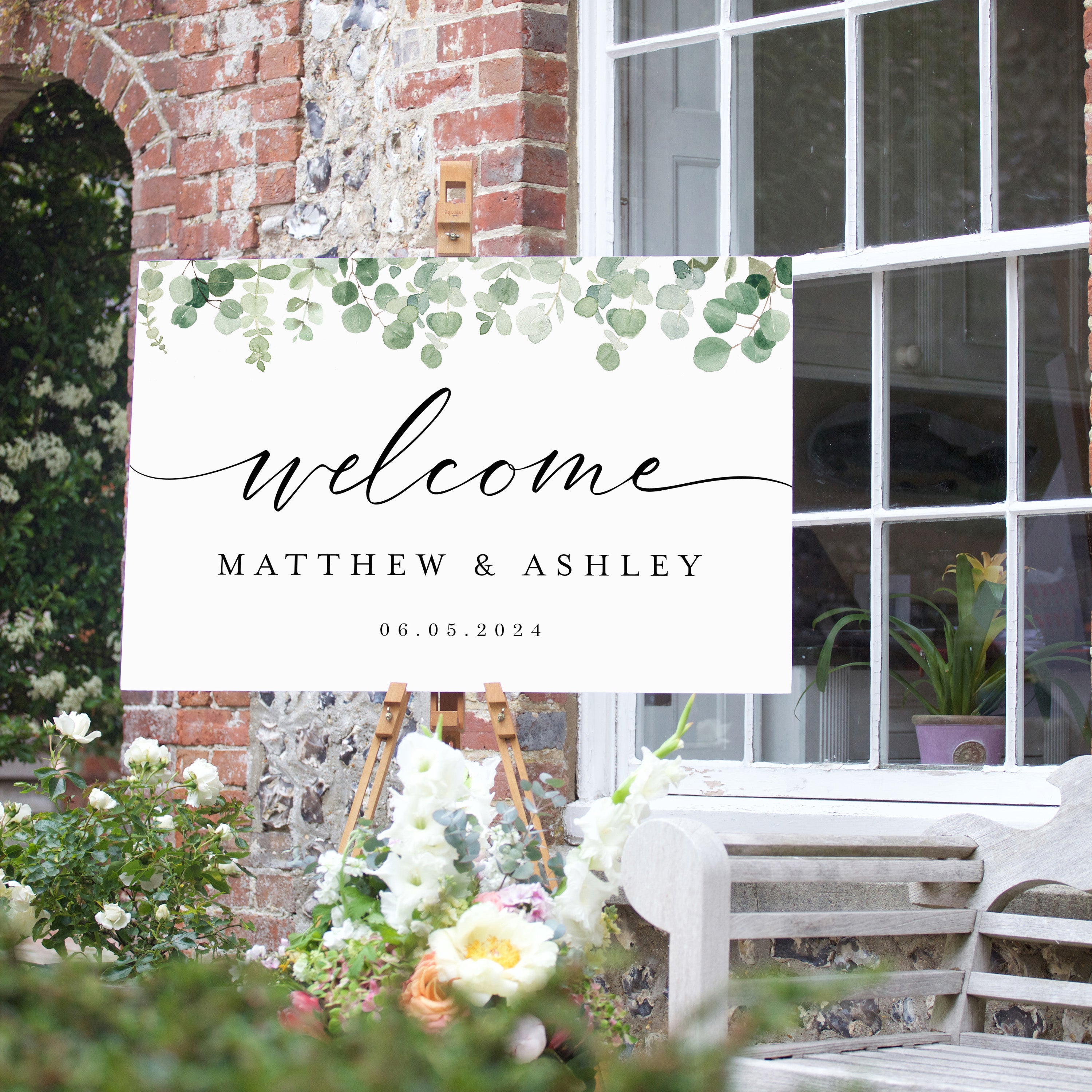 Eucalyptus Wedding Welcome Sign D8