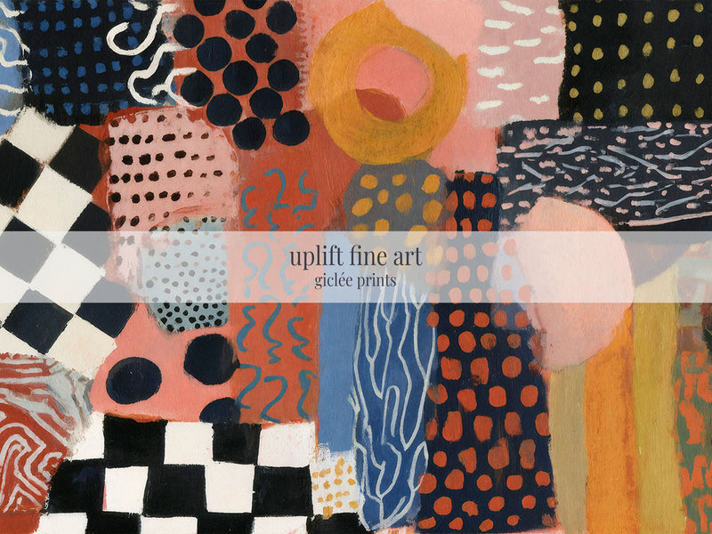 Patchwork Dreams - Colorful Abstract Pattern Collage Print