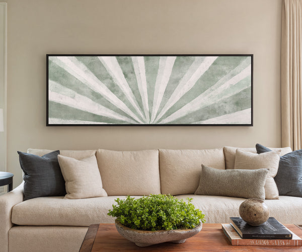 Sage Green Sunburst Wall Art Print