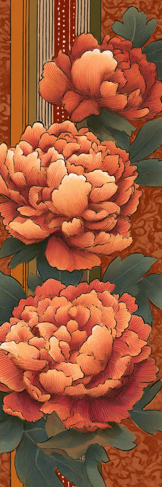 Vintage Japanese Peony Canvas Print