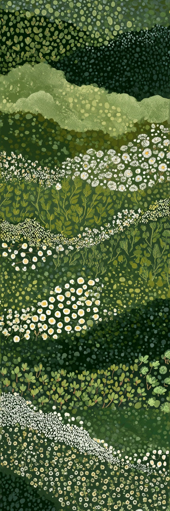Green Meadow Wildflower Canvas Print