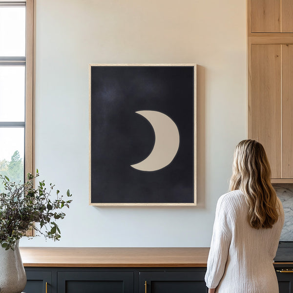 Crescent Moon Canvas Wall Art