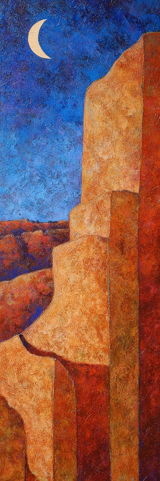 Desert Canyon Night Moon Canvas Print