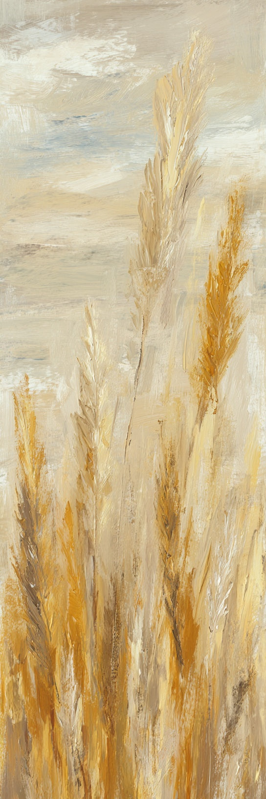 Golden Pampas Grass Abstract Canvas Print