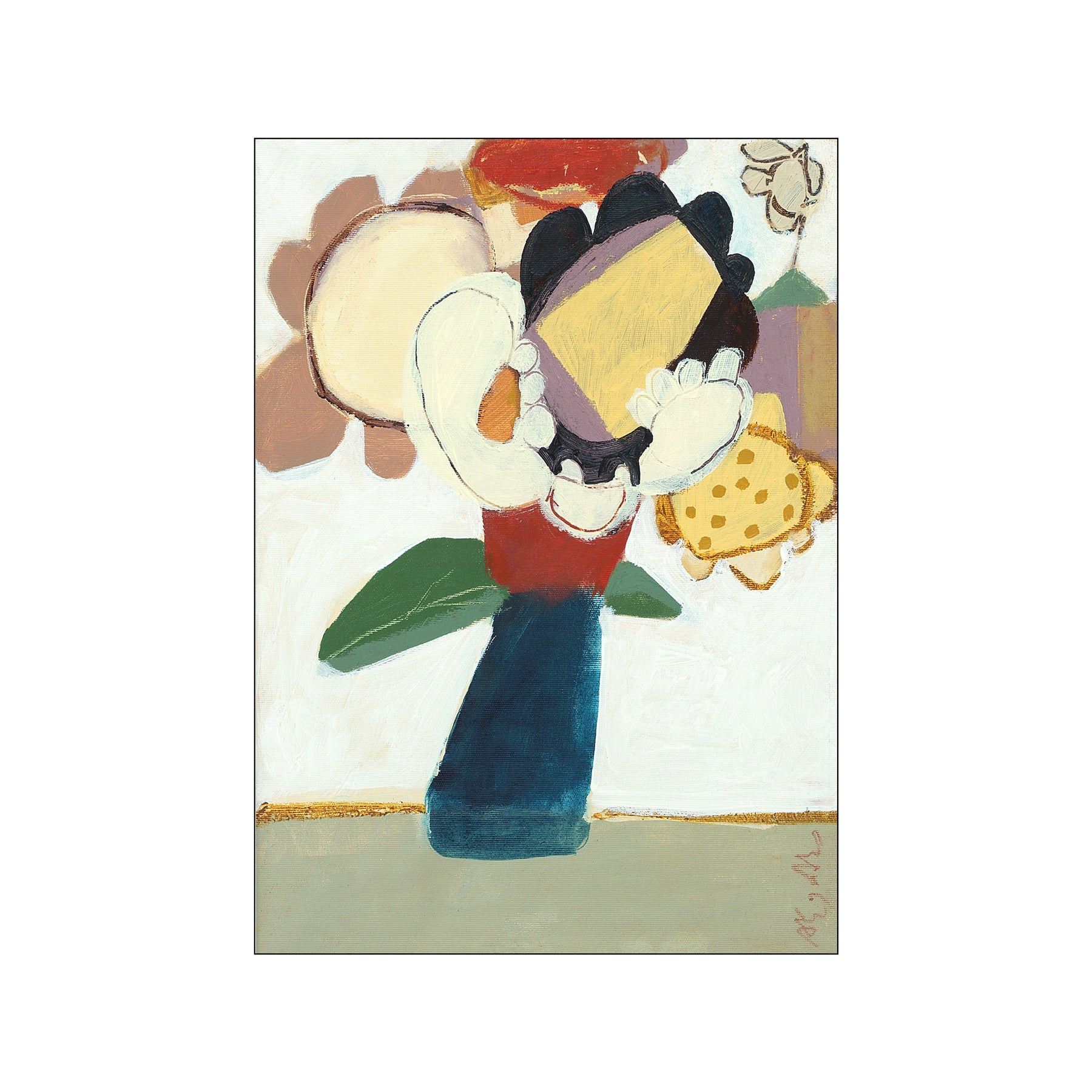 “Let Me Look in the Mirror Art Print” by Aliya Abs, fine art poster with balanced palette and painterly feel on a neutral wall.