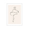 A minimalist line drawing of a female ballet dancer in a dynamic pose, with a flowing tutu, created with thick black lines on a soft, neutral background.