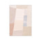 An abstract composition of softened, overlapping geometric shapes in a palette of blush, cream, beige, and a hint of dusty blue, evoking a sense of tranquil elegance.