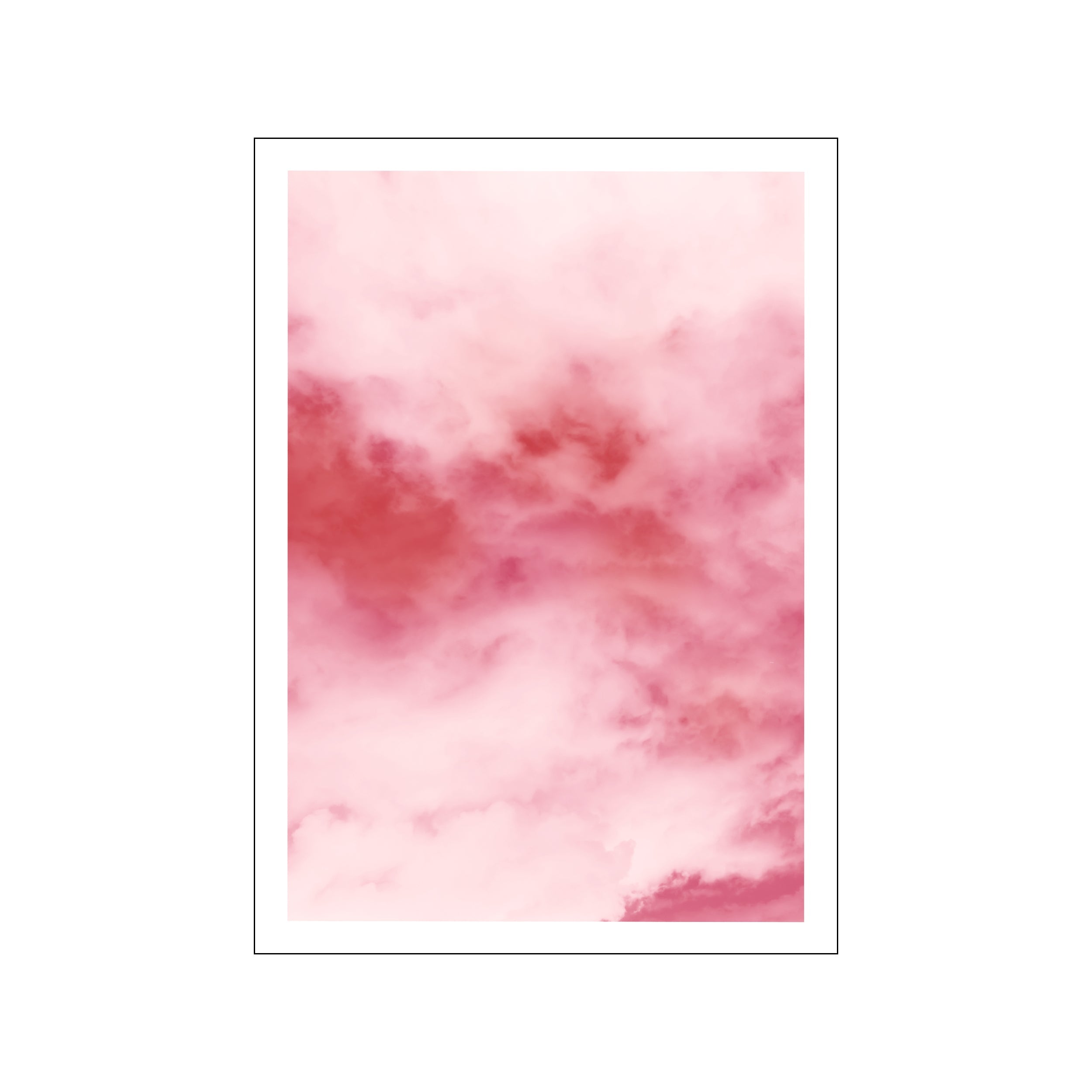 An abstract artwork featuring soft, wispy clouds or smoke in varying shades of pink, from pale blush to vibrant rose, creating a dreamy and serene visual.
