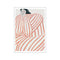 art print by Sofia Lind showing a seated figure in flowing coral stripes against a light background