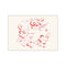 Abstract floral and swirl design in shades of pink and red on a cream background, with the artist's signature LRC visible. Evokes a whimsical, gentle, and artistic vibe.