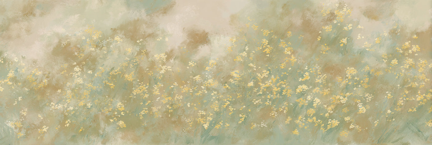 Impression sur toile abstraite de champ floral