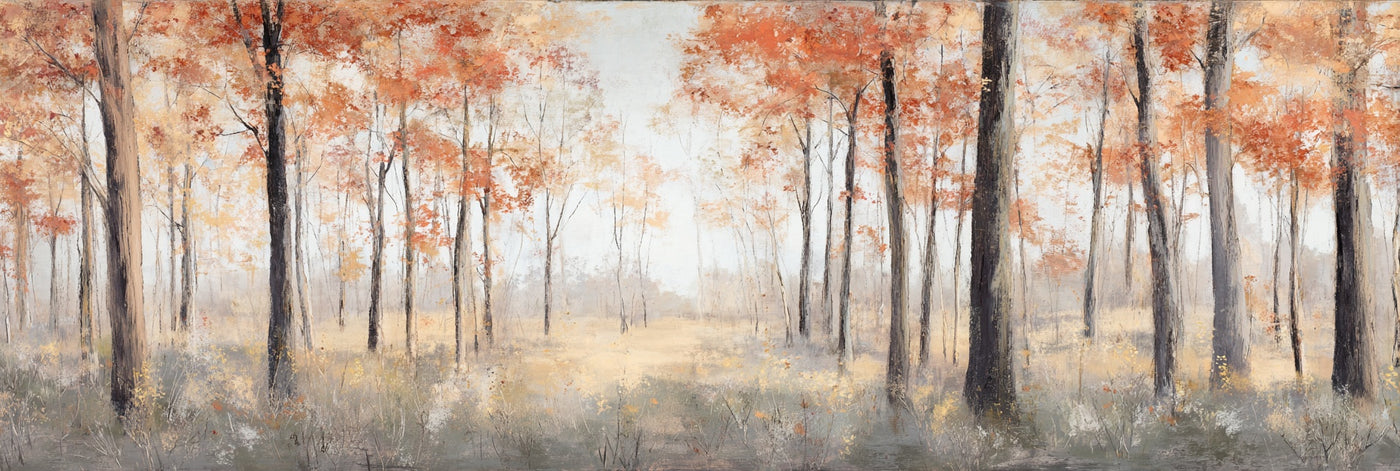 Impression sur toile d'un paysage de forêt d'automne