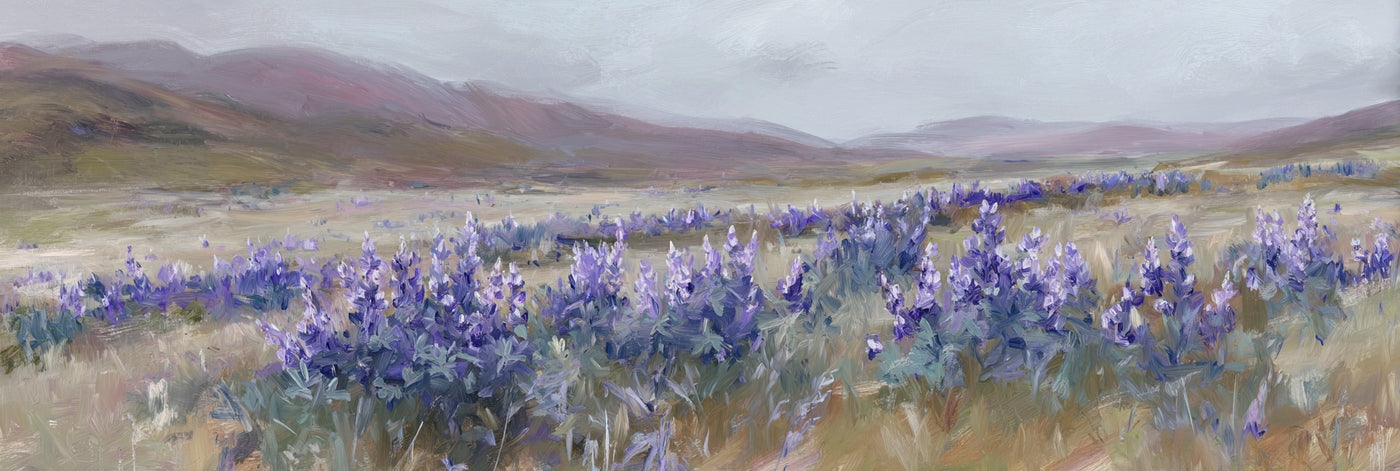 Purple Lupine Landscape Canvas Print