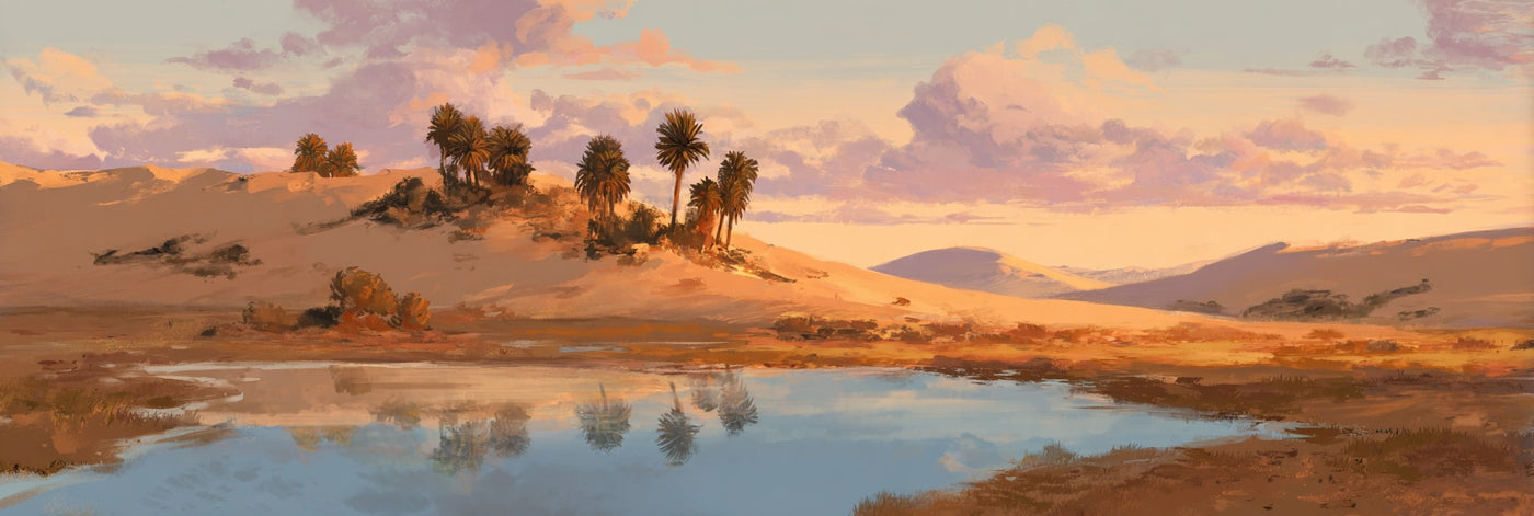Desert Oasis Landscape Canvas Print