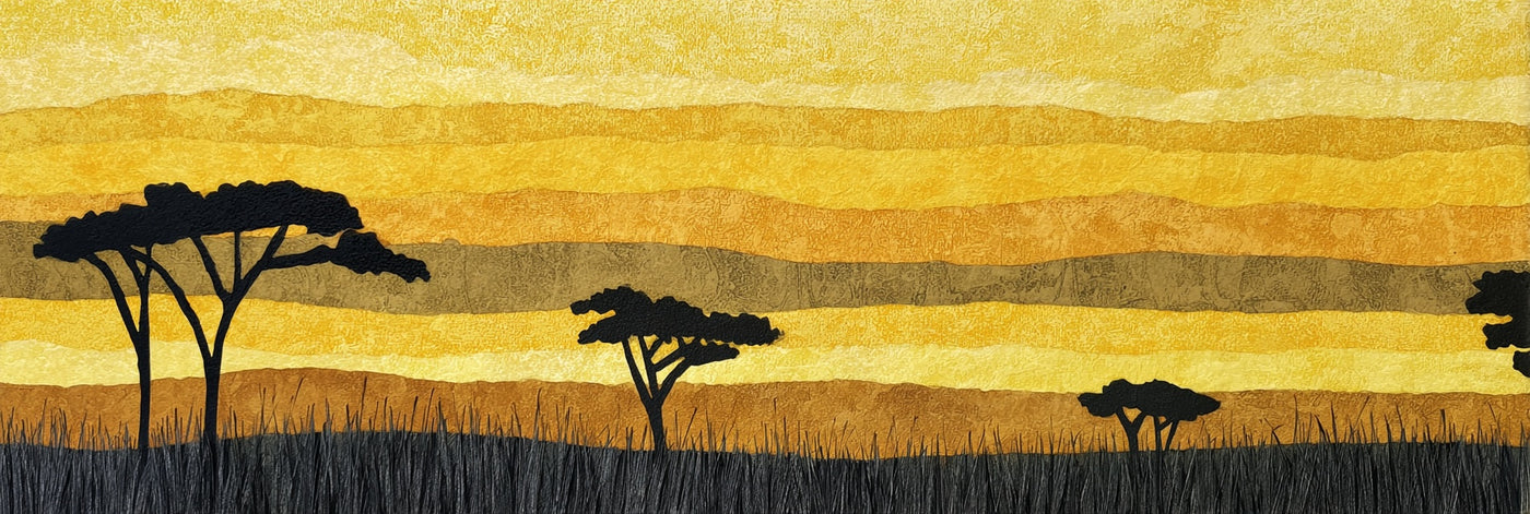 African Sunset Landscape Canvas Print