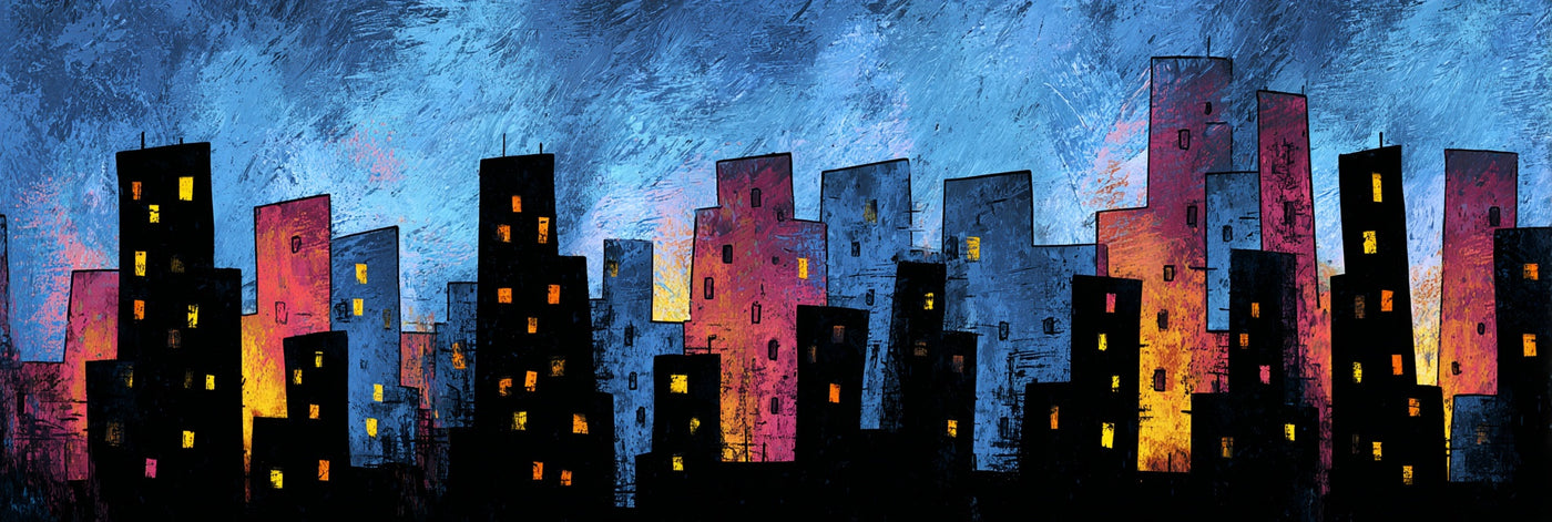 Cityscape Silhouette Canvas Print