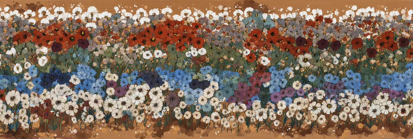 Floral Field Landscape Canvas Print