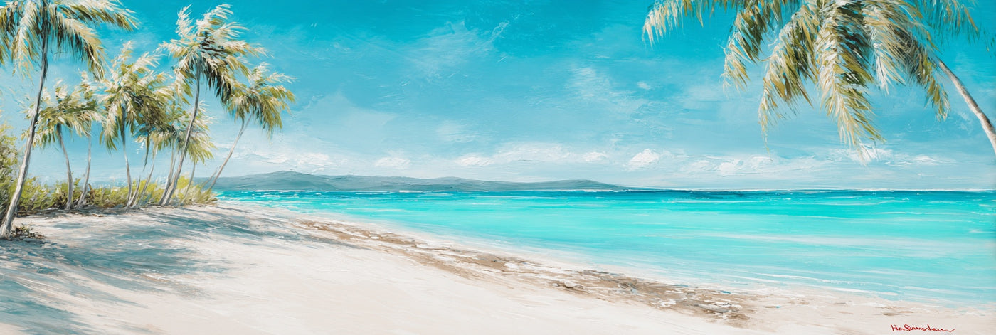 Tropical Beach Palm Trees Canvas Print