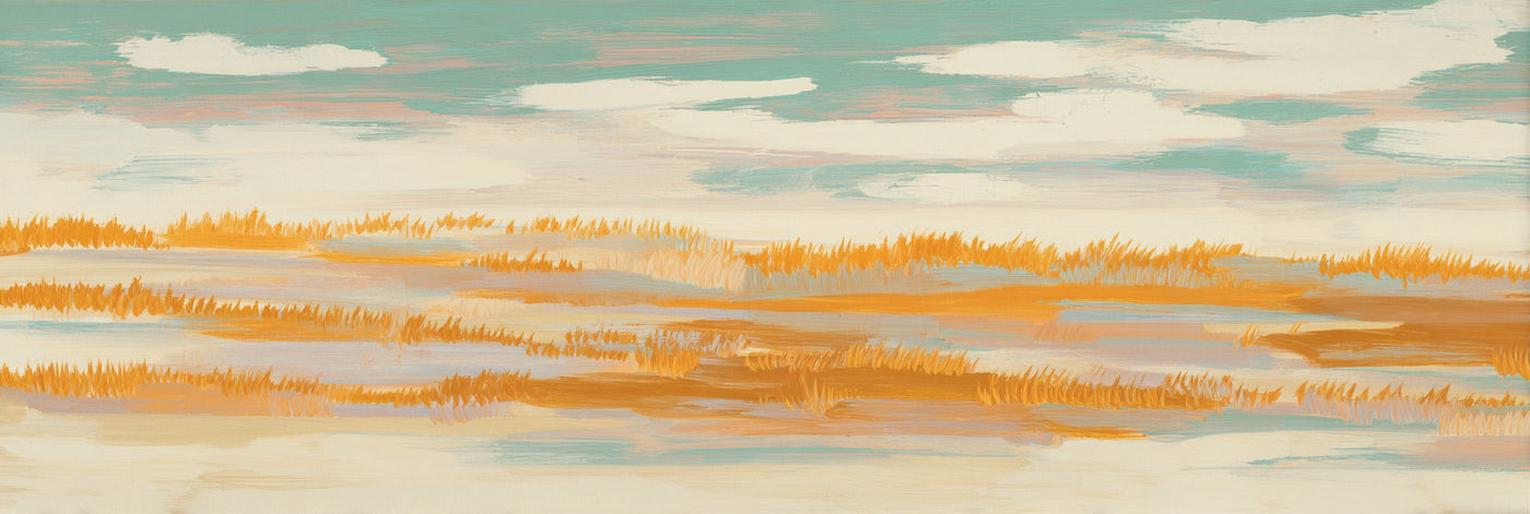 Golden Field Abstract Landscape Canvas Print